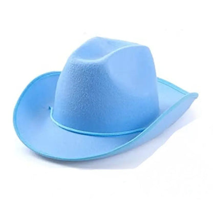 Chapeau de Cowgirl blanc étoile rose, garniture à paillettes, frange, chapeau de Cowboy réglable, cordon de serrage au cou, Costume de jeu de fête