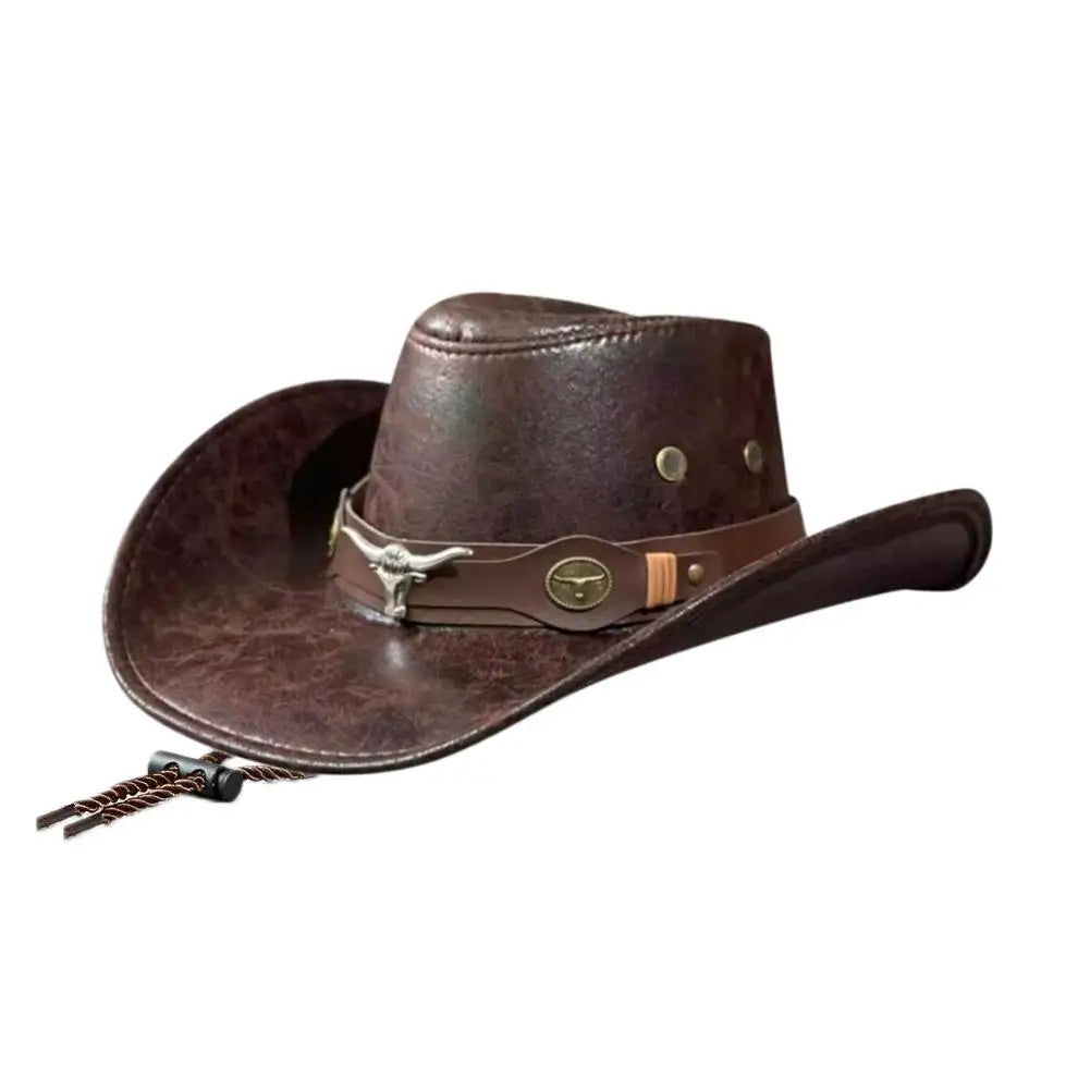 Men's and Women's Classic Retro Western Cowboy Hat, Men's and Women's Rivet Jazz Cap, Summer and Autumn Visors, Party Cosplay Hat