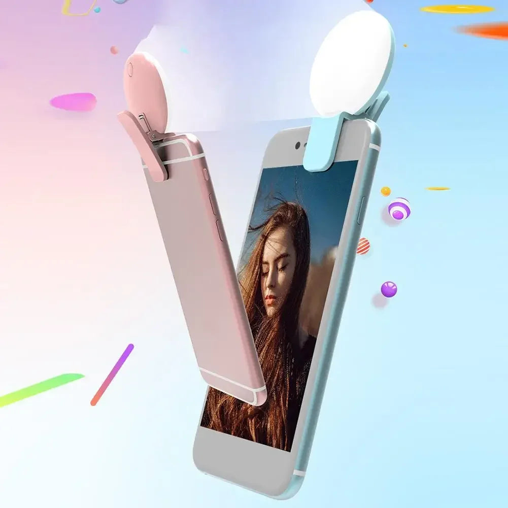 Anneau lumineux LED pour Selfie, pour téléphone Portable, Mini, Durable, pratique, trois arrêts de gradation, Clip de photographie, lumière de remplissage