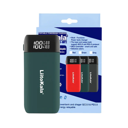 LiitoKala Lii-MP2 Portable Power Battery Charger LCD USB Type-C Input for 18700 20700 21700 18650 Batteries