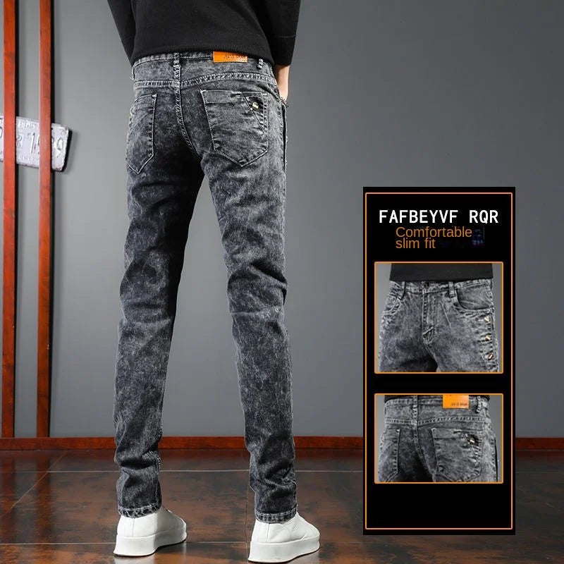 New Arrival 2024 Spring and Autumn Harajuku Italian Jeans Luxury Korean Brand Clothing Men Designer Slim Casual Jeans for Men