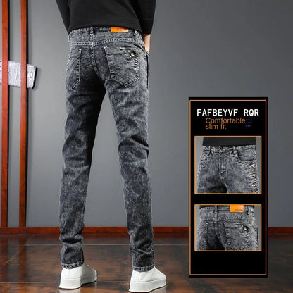 New Arrival 2024 Spring and Autumn Harajuku Italian Jeans Luxury Korean Brand Clothing Men Designer Slim Casual Jeans for Men