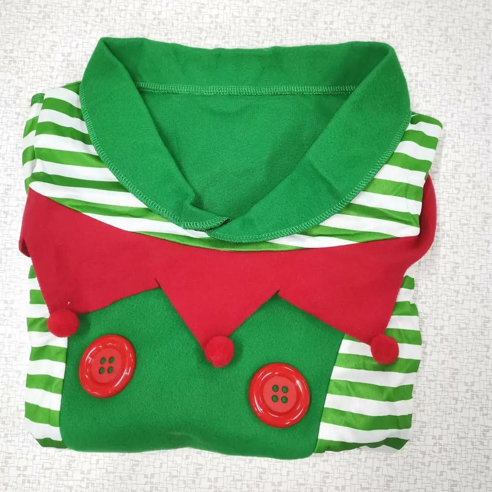 VIP FASHION Men Christmas Elf Costume with Hat Stockings Shoe Covers Belt Fancy Xmas Party Dress Up Outfit Male Festival Clothes