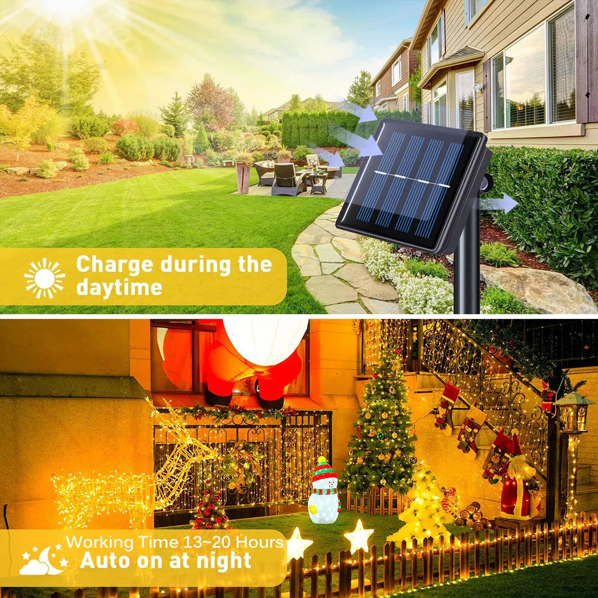 Guirxiété lumineuse solaire à LED avec télécommande, lumières dégradées, extérieur, camping, fête, jardin, terrasse, décoration