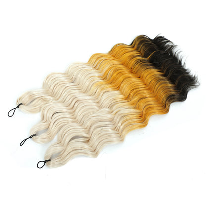24Inch Crochet Hair Synthetic Braiding Hair Extensions Water Wave Ombre Rainbow color Fake Hair ANNA Deep Wave Curly Hair