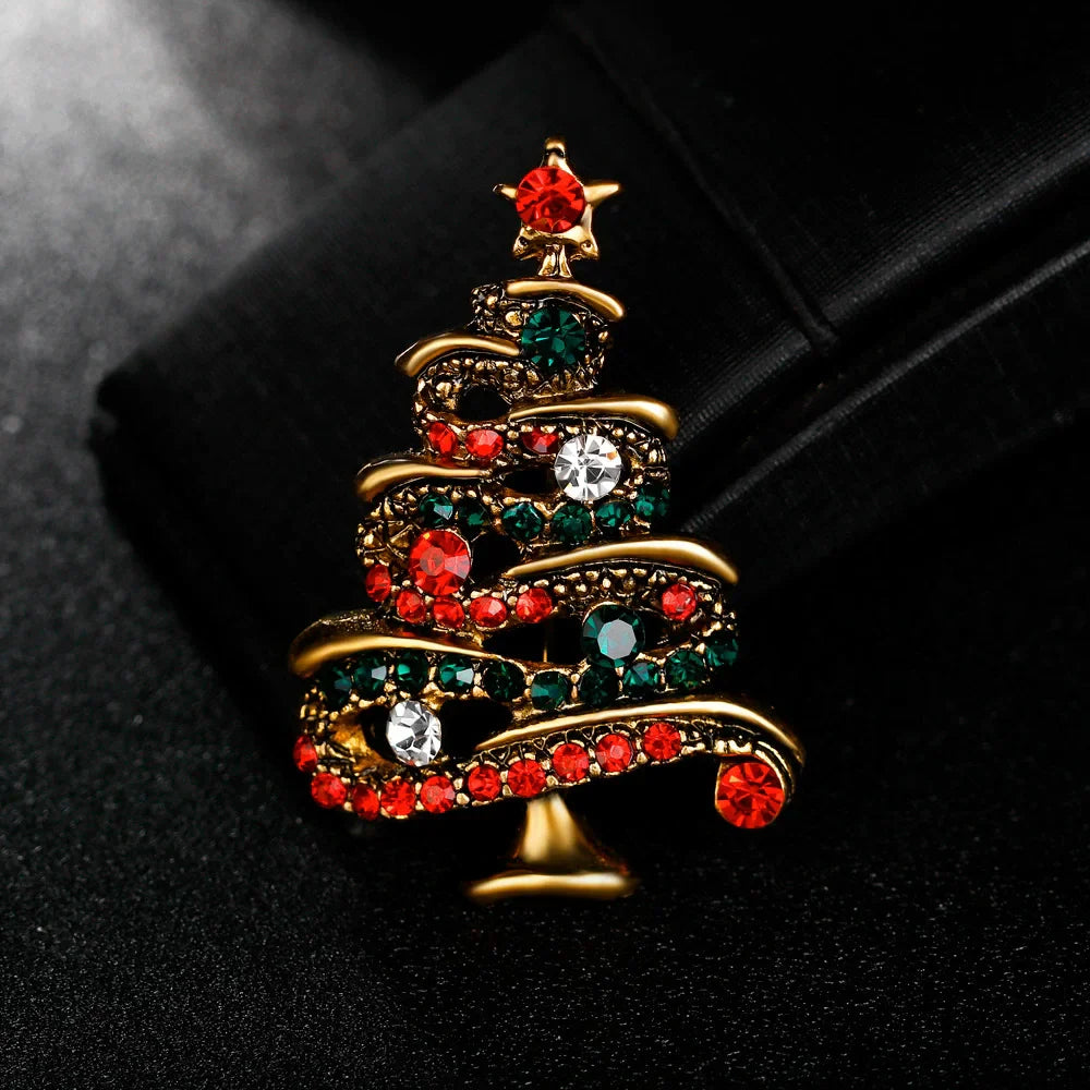 Christmas Brooches for Men and Women, Santa Claus Hat, Gloves, Bells, Socks, Rhinestone Suit, Metal Brooches, Badges, New Year Gift, 2022