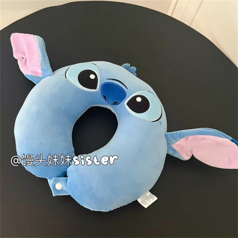 Cartoon Stitch U-shaped Neck Pillow Kawaii Stuffed Anime Comfortable Alien Sullivan Nap Pillow Airplane Travel Pillow Xmas Gifts