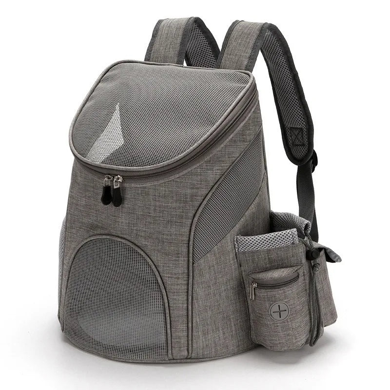 Sac à dos pliable pour animaux de compagnie, portable, pour sortir, en maille respirante, avec poche latérale, pour chat et chien