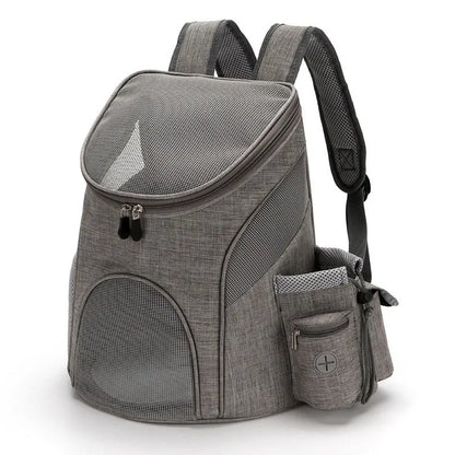 Sac à dos pliable pour animaux de compagnie, portable, pour sortir, en maille respirante, avec poche latérale, pour chat et chien