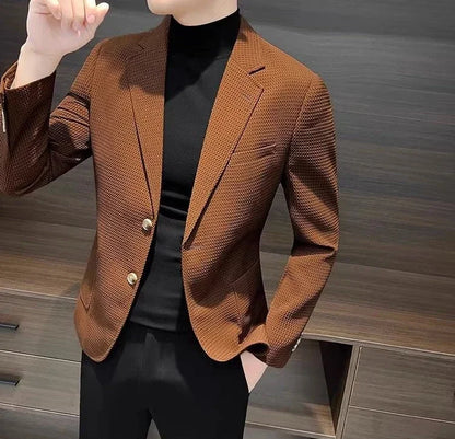 White Brown Jacket For Men Plaid Party Coats Man Suits And Blazers Summer Clothing Casual Menswear Premium Luxury Designer