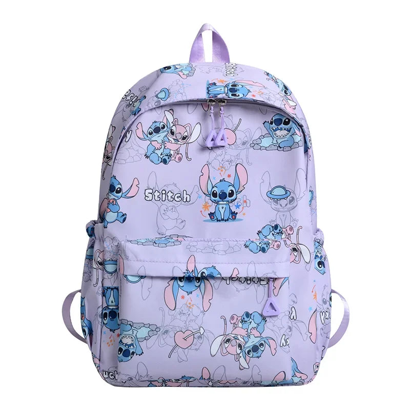 Cartoon Stitch Print Backpack Spacious Lightweight Travel Bag Waterproof School Backpack for College Students Teens Boys Girls