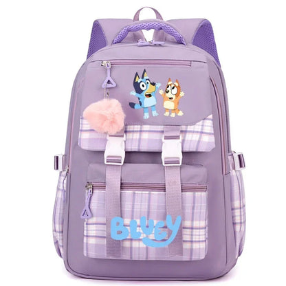 2024 New Bluey Boys And Girls High School Backpack Large Outdoor Leisure Practical Bag Cartoon Animation Bag Children's Gift