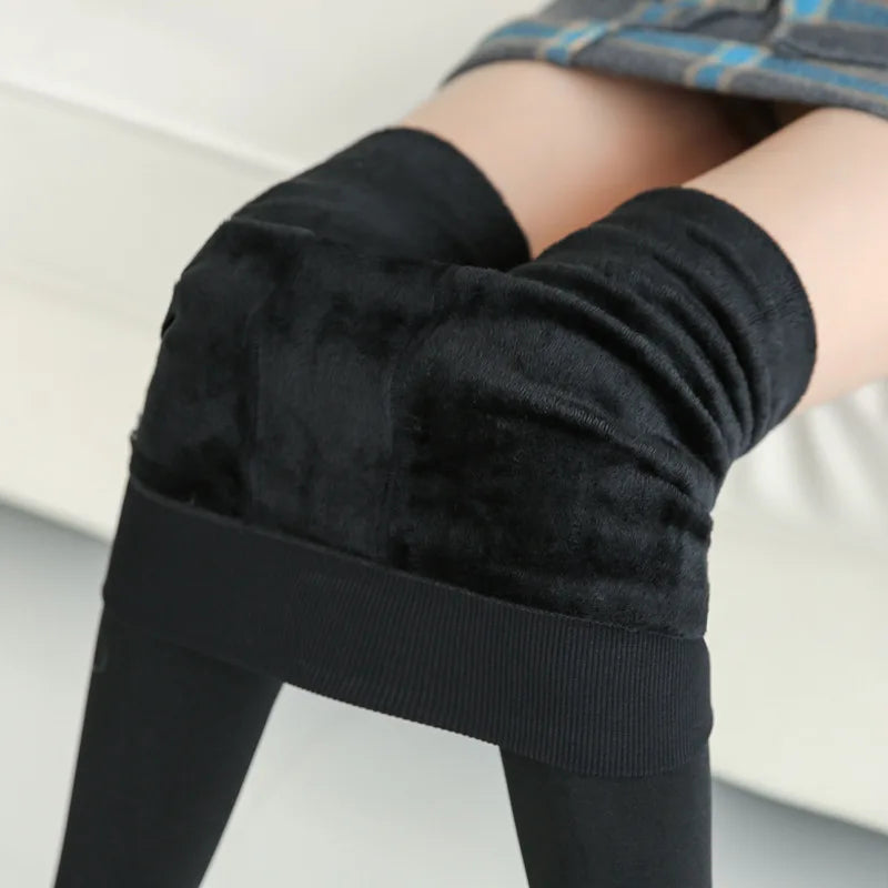 Legging taille haute élastique en velours pour femme, collant chaud, épais, en molleton, décontracté, résistant, slim, Sexy