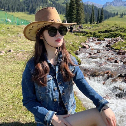 Men's and Women's Suede Cowboy Hat, Fashionable Unisex Cap