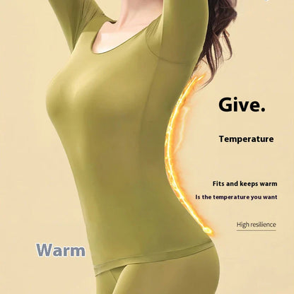 Sous-vêtement thermique femme vêtements d'hiver sans couture épais Double couche Lingerie chaude femmes ensemble de vêtements thermiques femme 2 pièces