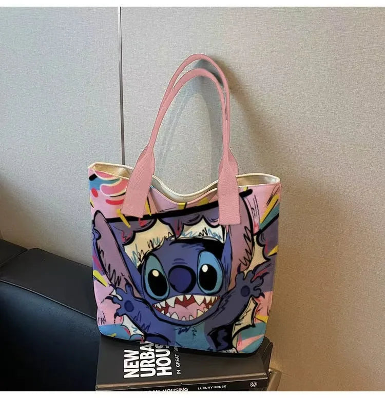 New Stitchou Single Shoulder Bag Cartoon Stitchou Pattern Shoulder Bag Ladies Tote Bags Joker Unisex Bags Commuter Handbag Gifts