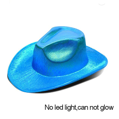 Chapeau de Cowboy nacré, Costume de danse, casquette de Cowgirl scintillante, pour boîte de nuit néon, nouvel arrivage