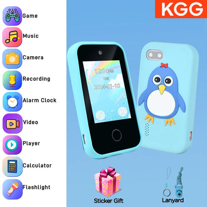 Téléphone intelligent pour enfants Filles Garçons Jouets Téléphone portable Double appareil photo Lecteur de musique 17 jeux Téléphone d'apprentissage pour tout-petits Cadeaux d'anniversaire