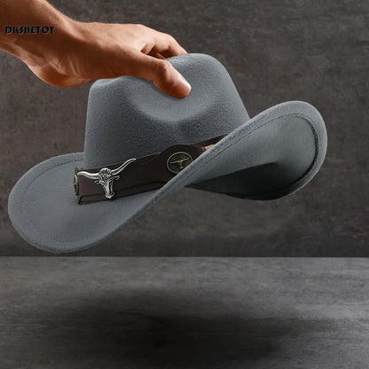 Chapeaux de Cowboy à la mode, chapeau Panama de Cowgirl à large bord avec ceinture rétro pour déguisement de fête