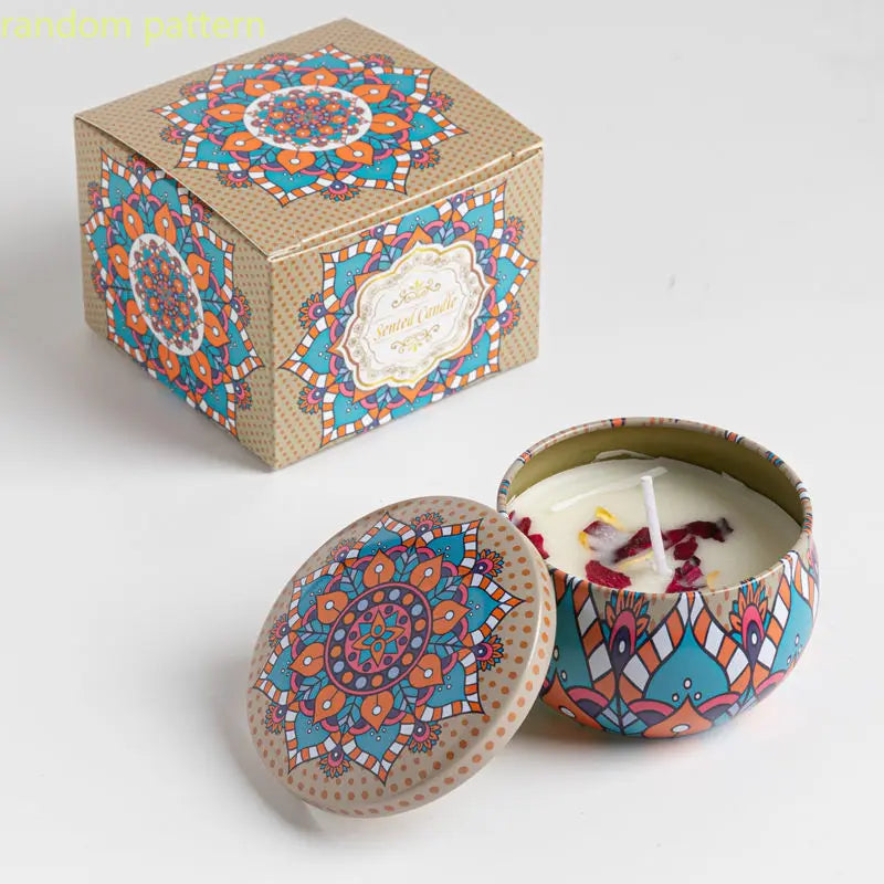 Bougies parfumées Osmanthus Gardenia avec pétales, petites bougies parfumées romantiques pour cadeaux d'anniversaire de filles, aromathérapie pour la maison