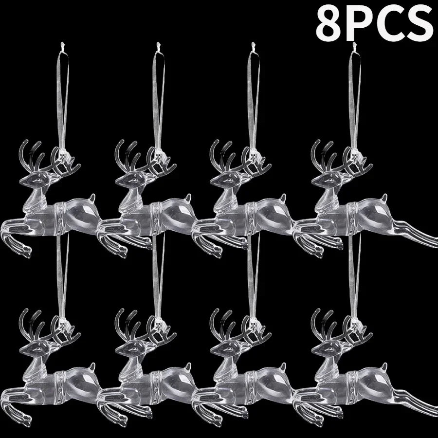 Ornement suspendu de noël en cristal acrylique, 2 à 12 pièces, ange brillant, flocon de neige, pendentif de glaçon pour décorations de fête de noël et du nouvel an