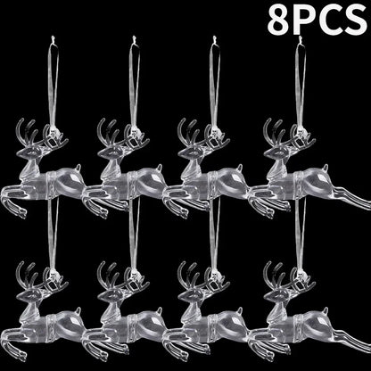 Ornement suspendu de noël en cristal acrylique, 2 à 12 pièces, ange brillant, flocon de neige, pendentif de glaçon pour décorations de fête de noël et du nouvel an