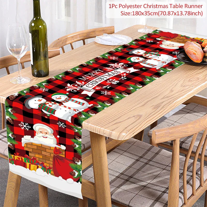 Chemin de Table de Noël, Décoration pour la Maison, Couverture de Nappe, Ornement, Cadeaux, ixdu Nouvel An, 2023