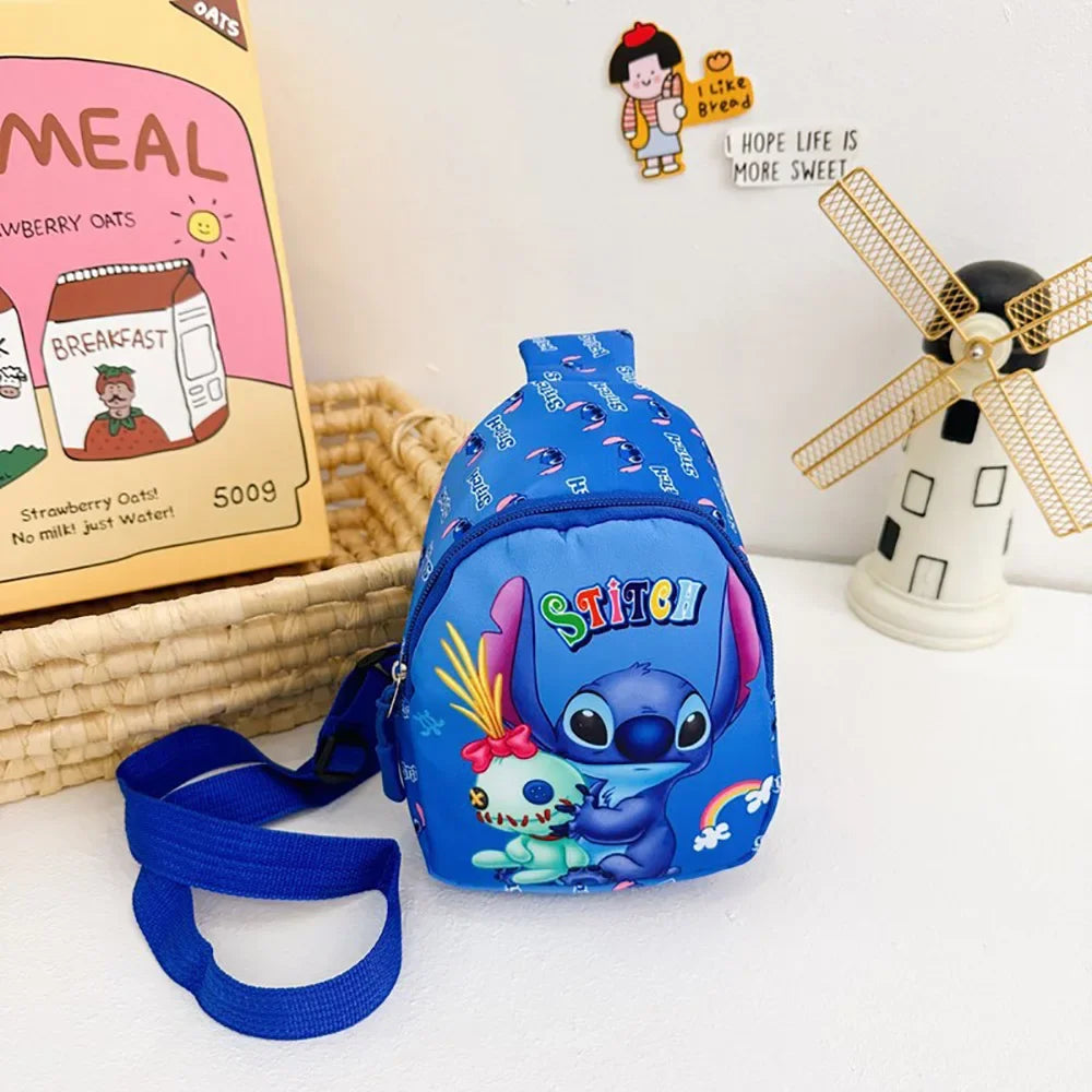 Sacoches à bandoulière Stitch mignon dessin animé, sacs de poitrine Kawaii, sacoche de voyage portable à la mode, sac fourre-tout extérieur, sacs à dos pour enfants, cadeaux