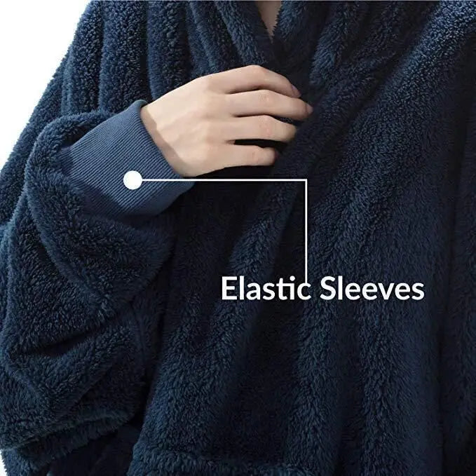 Couverture à capuche avec sourire double face pour hommes et femmes, grande poche, robe surdimensionnée, chaud, couple, adt PVD, nouveau, hiver