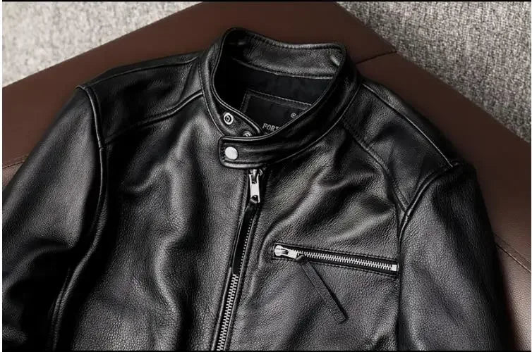 Wholesales.100% real cowhide Clothing.Brazilian.fashion.slim fit,natural leather jacket.Men Moto Rider.Clientes brasileiros