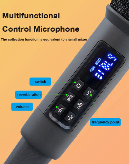 UHF Wireless Handheld Dynamic Karaoke Microphone Bluetooth Receiver Performing Professional Home Reverb High and Low Bass