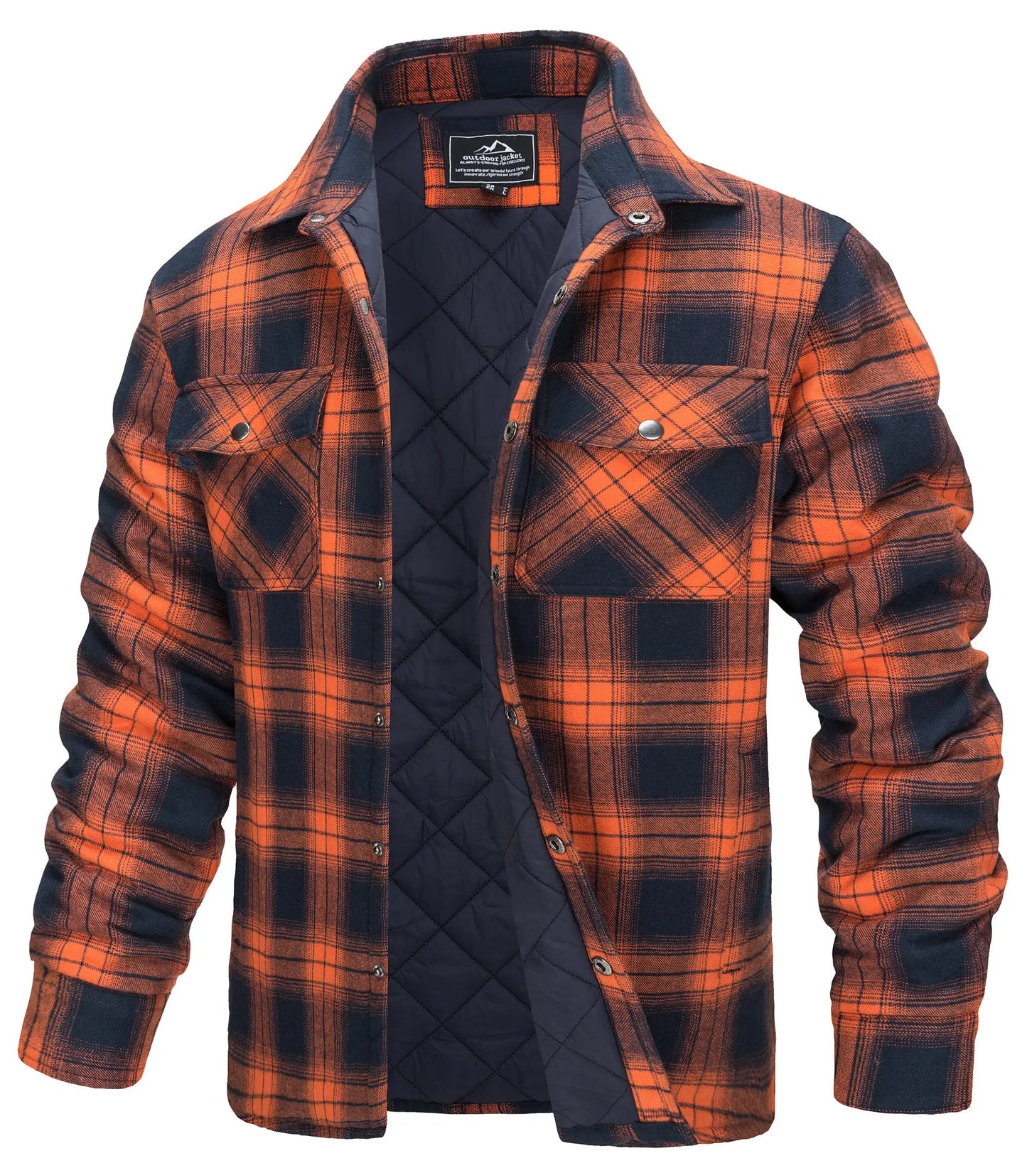 TACVASEN Veste d'hiver en coton à carreaux pour homme, manches longues, matelassée, doublée, en flanelle, multi-poches, vêtements d'extérieur, manteaux de randonnée
