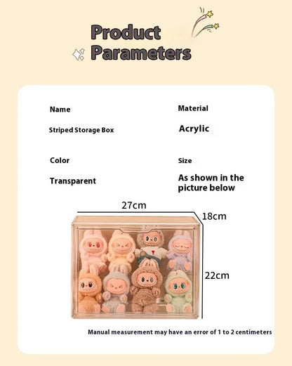 Labubu Doll Storage Box Large Capacity Transparent Acrylic Display Cabinet Dustproof Case Desktop Organizer For Home