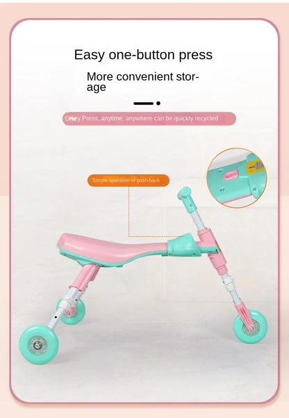 New liftable children's folding large mantis car three-wheeled scooter baby walker 1-6 years old yo-yo car