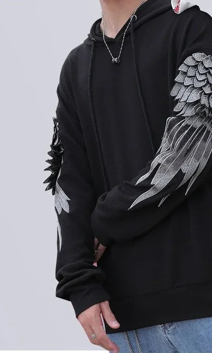Hoodie brodé pour hommes, streetwear de luxe blanc sans marque, automne, pas cher, Emo, style Hip Hop