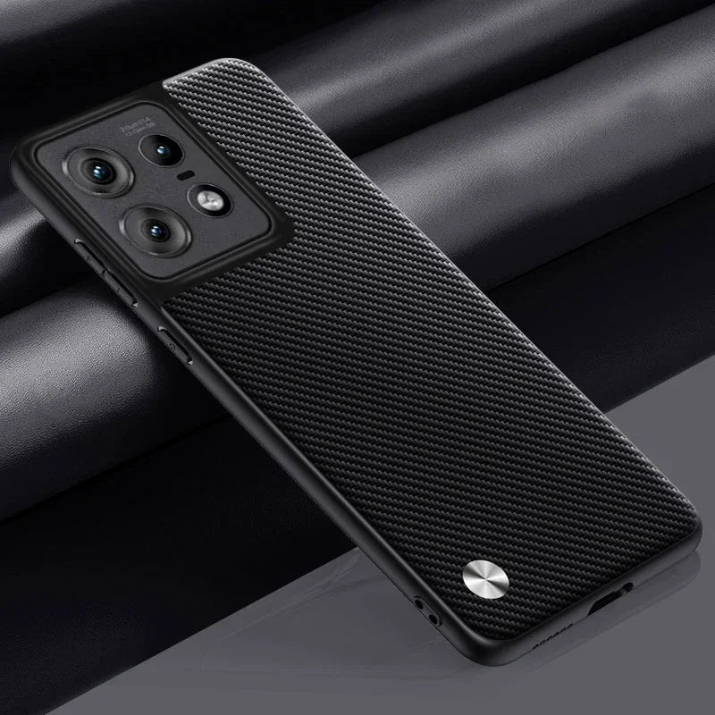 Leather Case for Motorola Moto Edge 50 Pro Luxury Carbon Fiber Matte Silicone Protection Phone Cover MotorolaEdge50Pro Coque