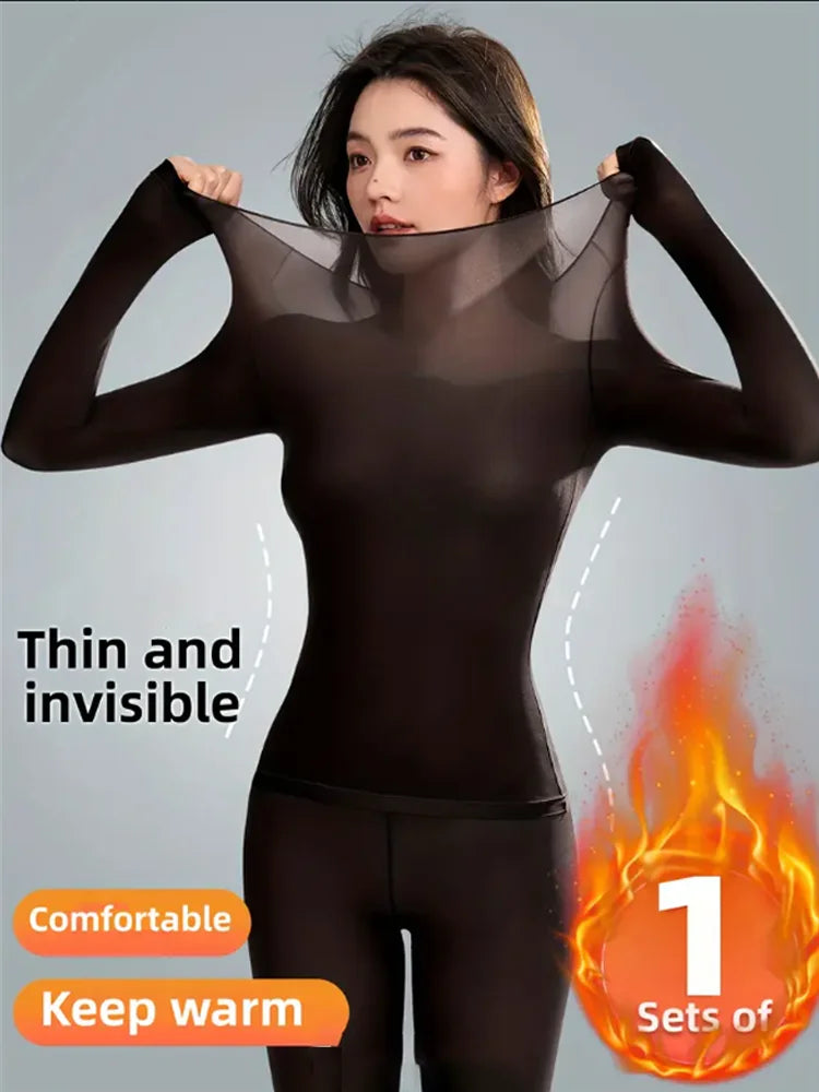 Seamless women's thermal underwear set women's first layer thermal top long johns 2-piece suit winter thermo clothing ladies slim