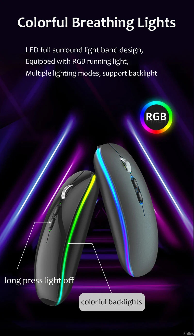 Dual Mode 2.4G Wireless Mouse One-Click Desktop Function Type-C Rechargeable Silent Backlight Mice for Laptop PC New