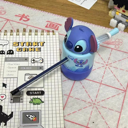 Stitch Manual Hand Crank Pencil Sharpener Durable Metal Blade with Eraser Portable Sharpening Tool Kids Safe Design 2025 New