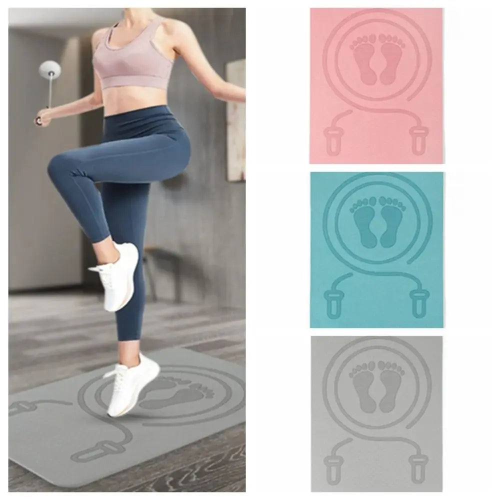 Floor Mats Anti-noise Jump Rope Mat Cushioning Non Slip Yoga Fitness Mats with Position Line Waterproof Skipping Mat Home