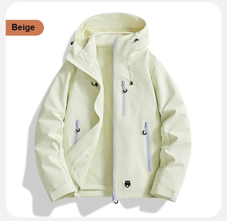 Veste d'extérieur trois en un deux pièces, coupe-vent, imperméable, combinaison de randonnée pour Couple, costume d'extérieur pour hommes et femmes