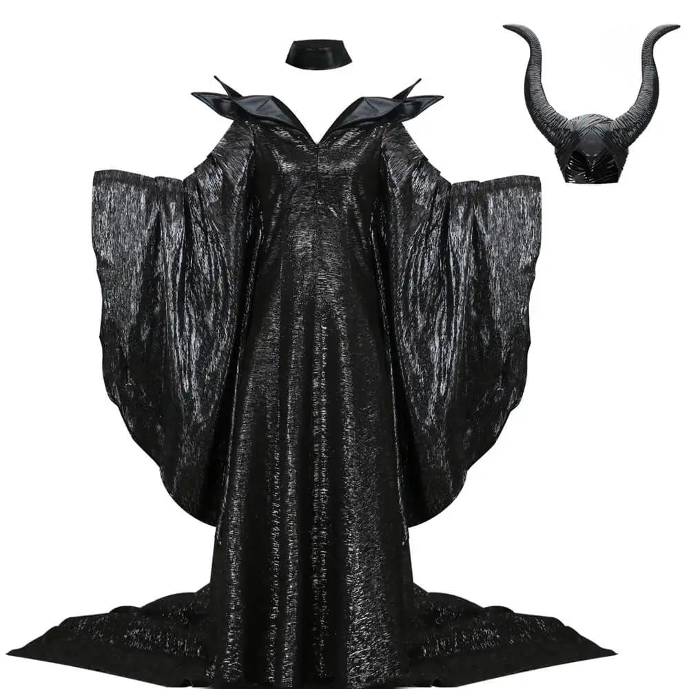 Angelina Jolie Costume Helmet Movie Mistress of Evil Cosplay Costume Women Halloween Outfits Party Suit