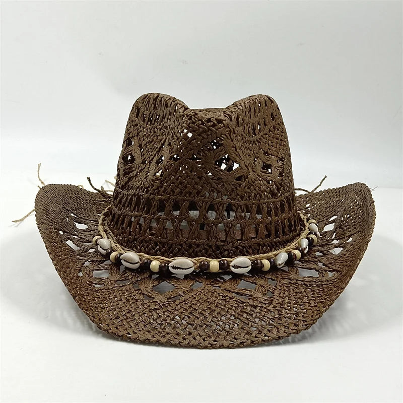 The latest Cowboy hat rose red retro straw hat 2023 new men's and women's jazz Cowboy hat straw hat sun hat summer hat sombrero