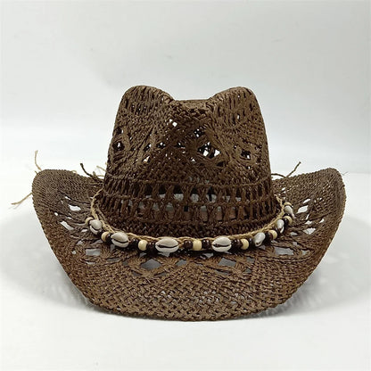 The latest Cowboy hat rose red retro straw hat 2023 new men's and women's jazz Cowboy hat straw hat sun hat summer hat sombrero