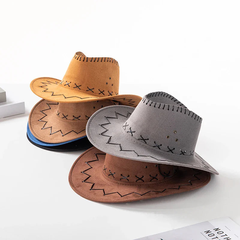 Men's and Women's Suede Cowboy Hat, Fashionable Unisex Cap