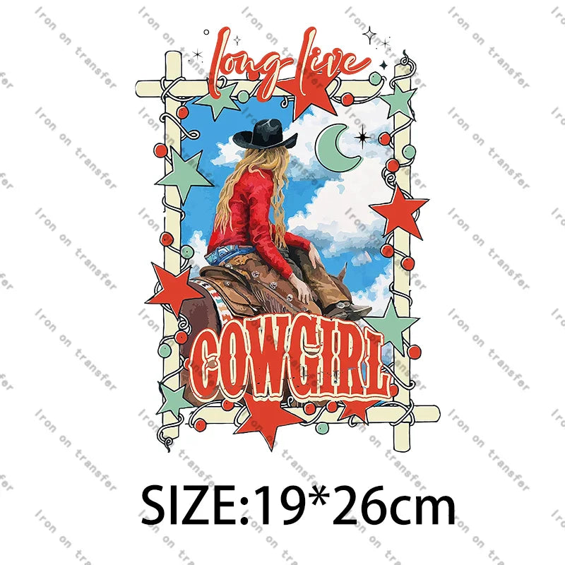 Rodeo Wild West Cowgirl chastez vos rêves Cowboy été imprimé léopard transferts à repasser pour vêtements décoration bricolage