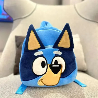 Cute Bluey Family Cartoon Plush Backpack - Children'S Schoolbag, For Kindergarten And Travel, Fun Snack Bag, Great Kids' Gift