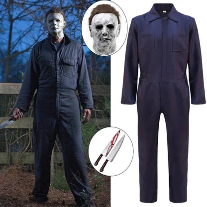 2025 Halloween Michael Myers costumes Masker Cosplay Halloween Jumpsout Outfits Horror Bloody Killer Results Carnival feast