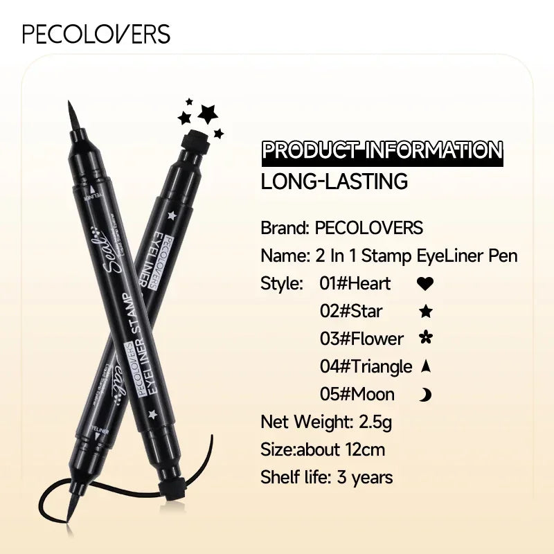 Stylo Eyeliner à Double tête, imperméable, adapté aux débutants, adapté au maquillage de noël, Halloween, saint-valentin, 1 pièce