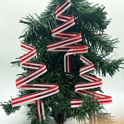 Cannes à bonbons de Noël en acrylique, pendentif béquille torsadé pour arbre de Noël, décorations de Noël pour le Nouvel An, ornements, cadeaux